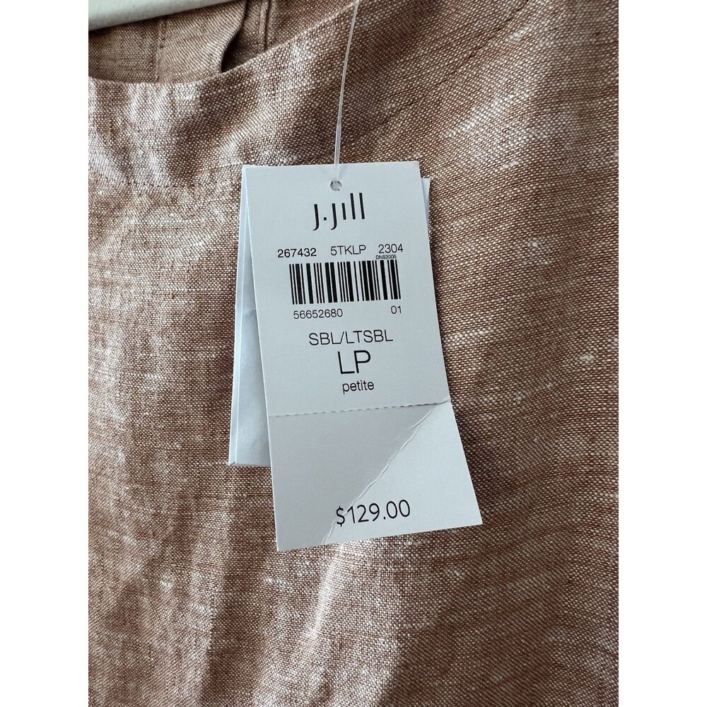 Pure J. Jill 100% Linen Sleeveless Midi Dress Terracotta Minimalist Petite Large - Picture 6 of 15